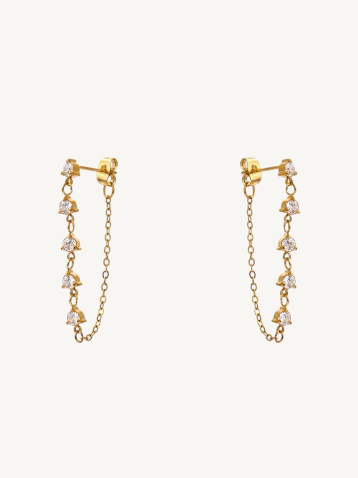 The Éclat — CZ Chain Drop Earrings