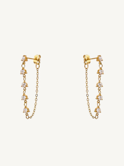 The Éclat — CZ Chain Drop Earrings