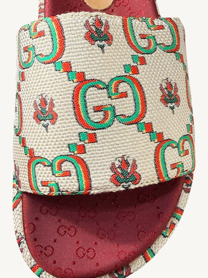 Gucci GG Multicolor Angelina Platform Slide Sandals — Size 36 — New in Box