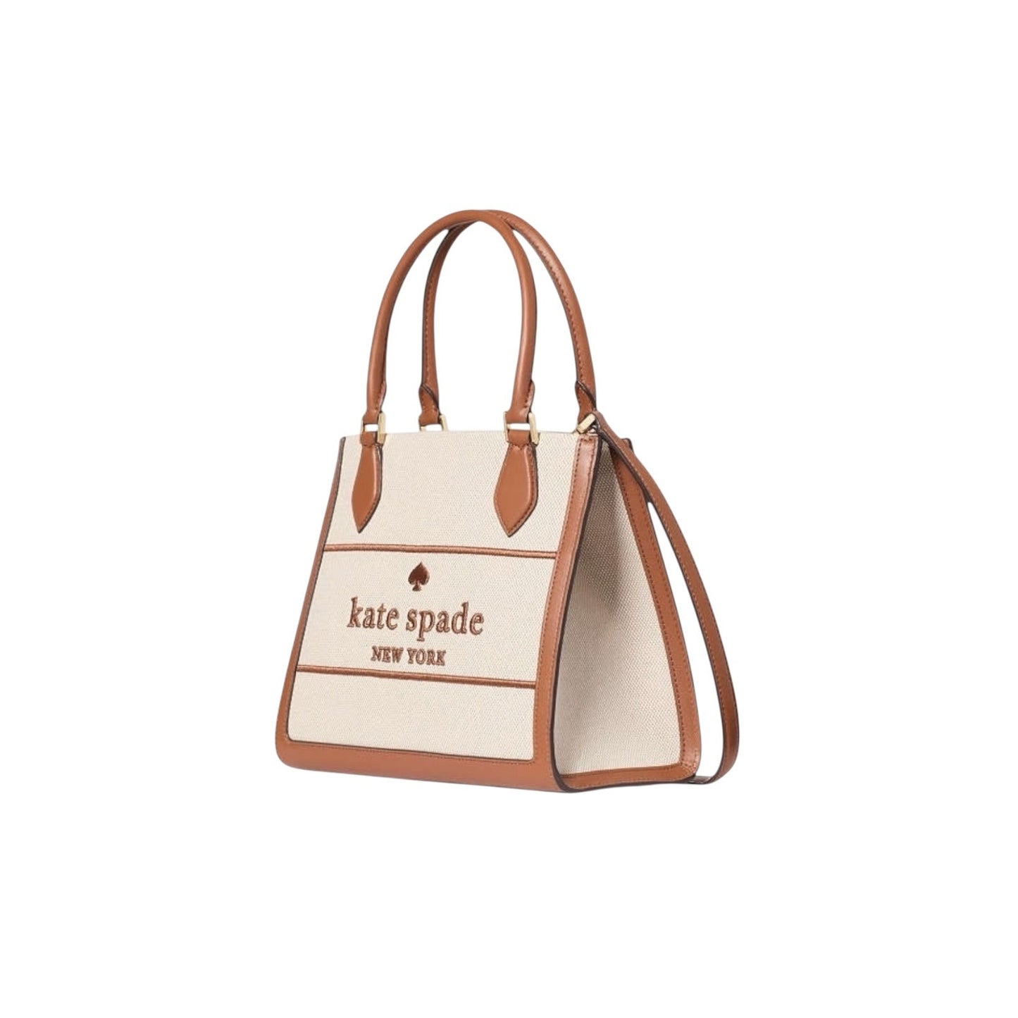 Kate Spade Ellie Canvas Small Tote Crossbody Cream Tan Logo Bag NWT