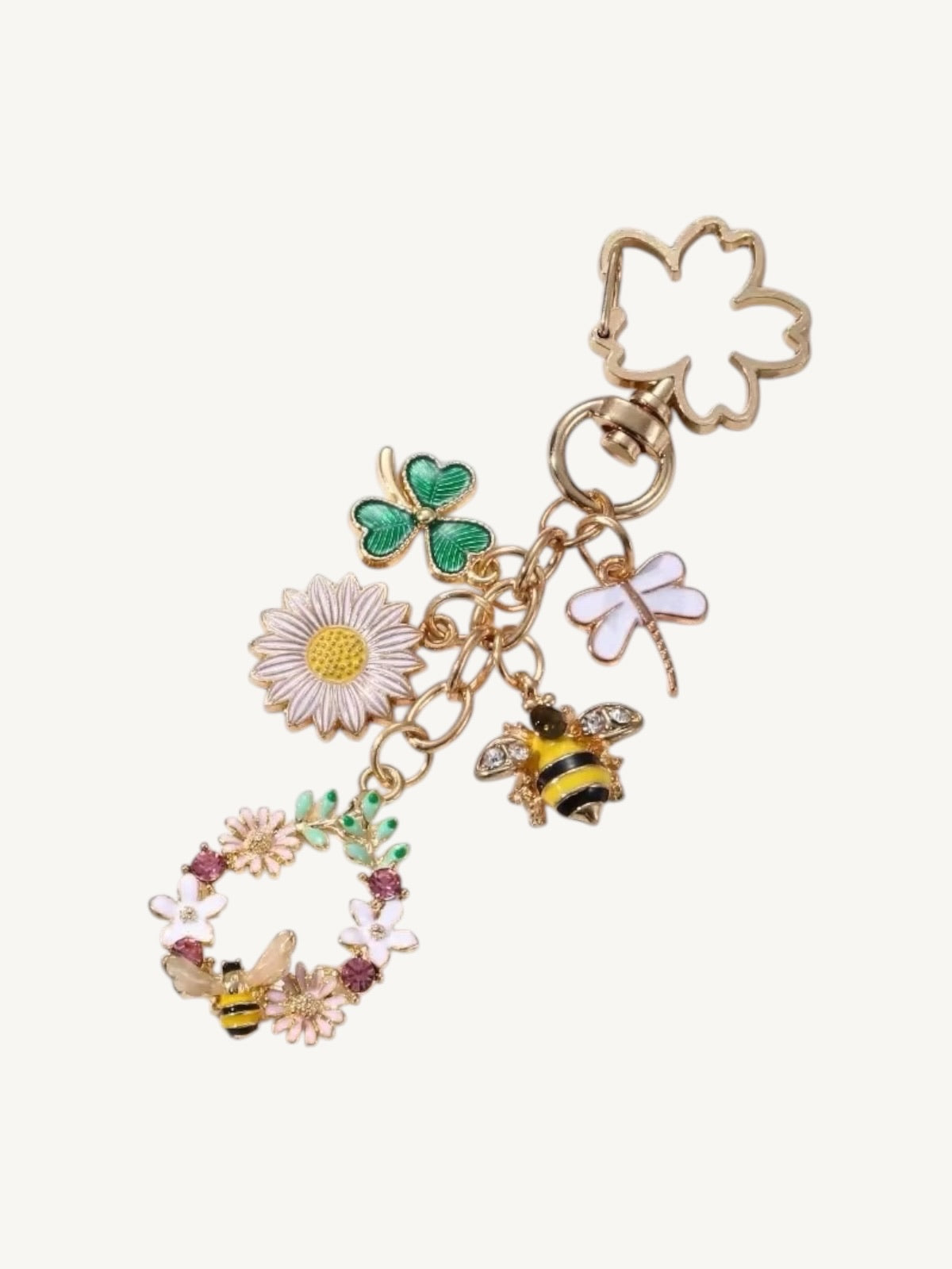 Enamel Charm Bag Charm & Keychain — Floral Garden Collection