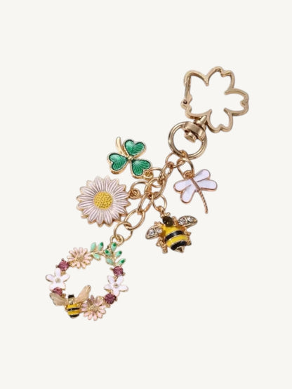 Enamel Charm Bag Charm & Keychain — Floral Garden Collection