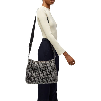 Christian Dior Y2K Vintage Trotter Crossbody Bag Black Diorissimo Galliano 2002
