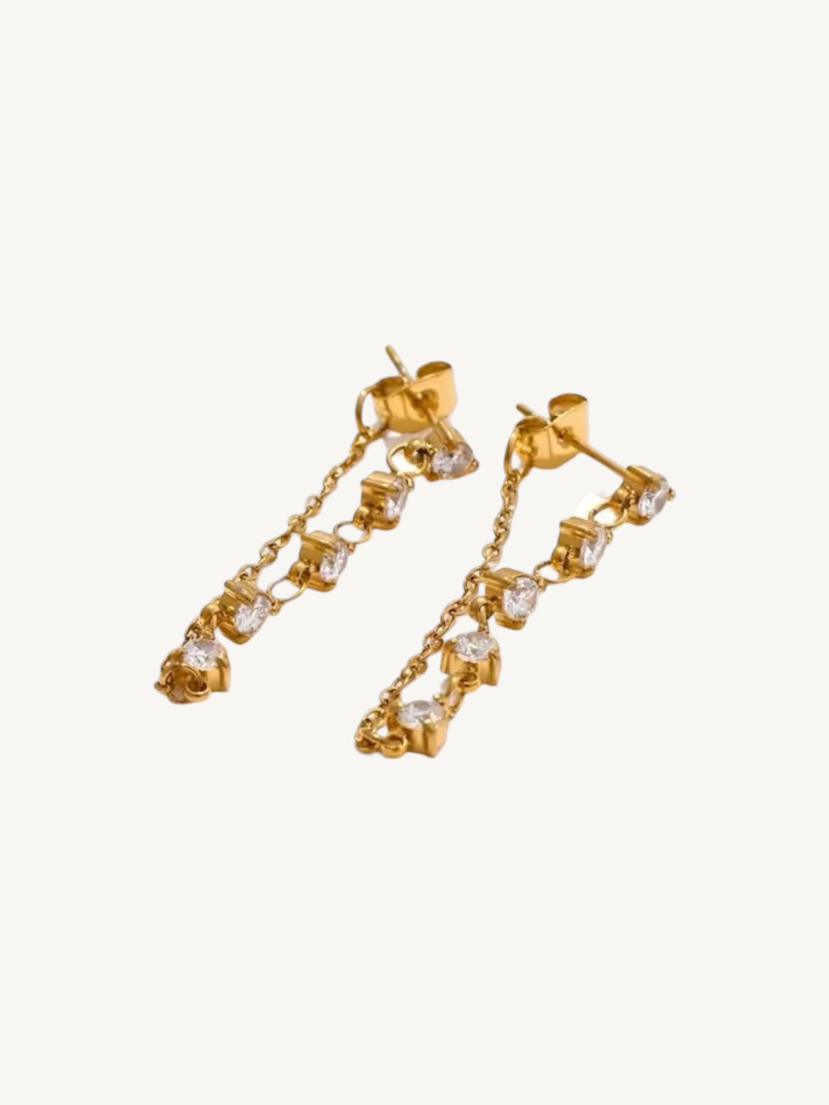 The Éclat — CZ Chain Drop Earrings