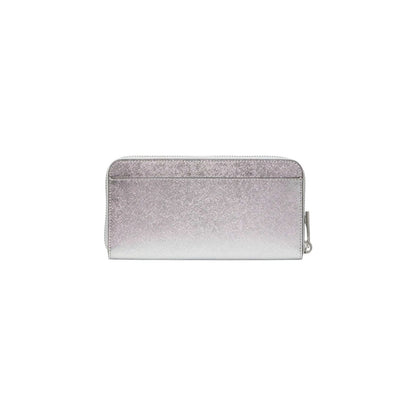 Kate Spade Kenzie Boxed Metallic Large Continental Wallet Lunar Light Silver NWT