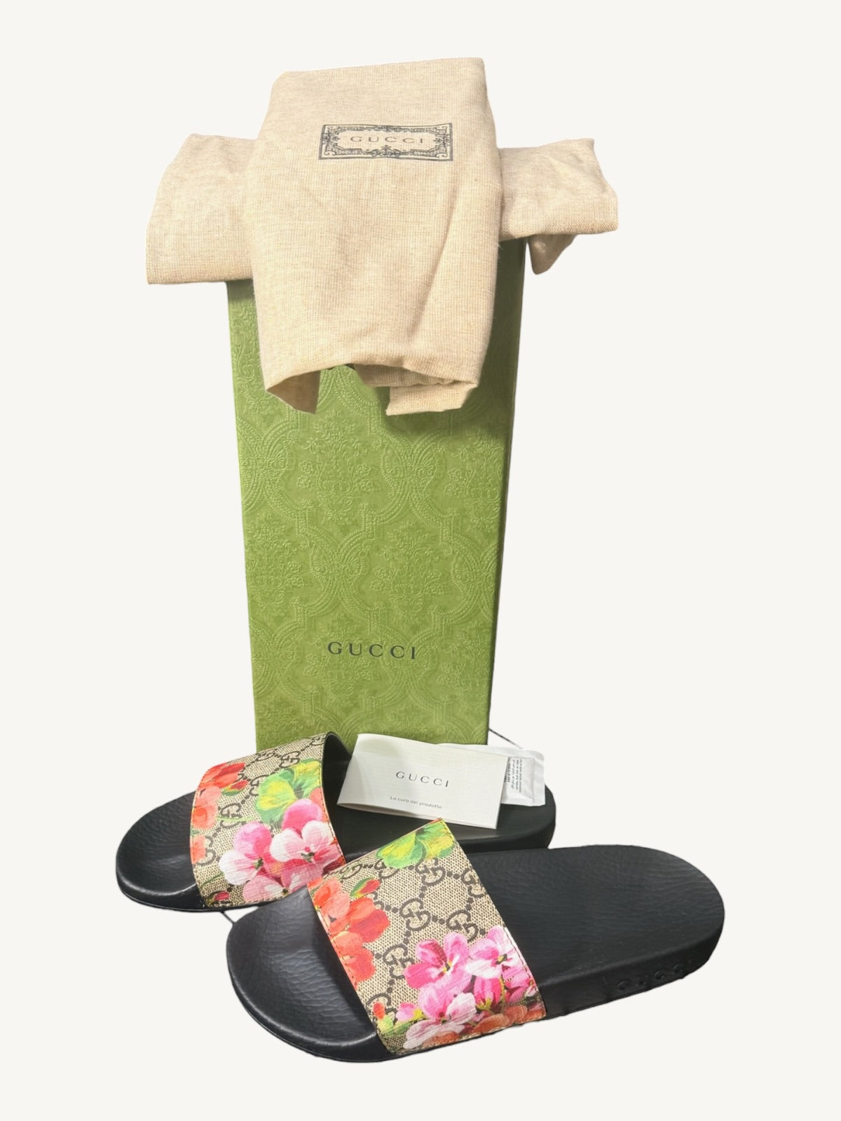 Gucci GG Blooms Pursuit Slide Sandals — Size 36 — New in Box