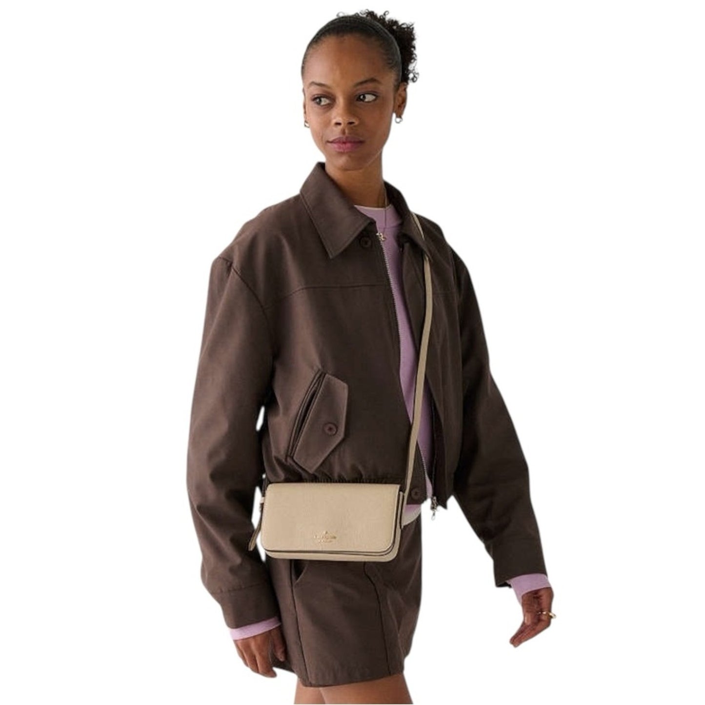 Kate Spade Neutral Cream Pebbled Leather Crossbody Bag NWT