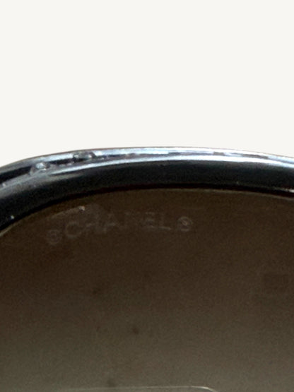 Chanel 40941 Crystal-Embellished Oversized Sunglasses — Black — Very Good Pre-Owned