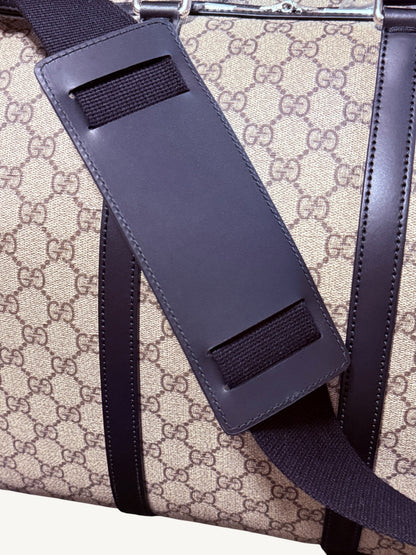 Gucci GG Supreme X-Large Travel Duffel Bag — Beige/Ebony — Brand New Full Set