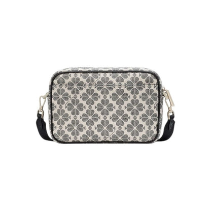 NWT Kate Spade Neutral and Black Spade Flower Camera Crossbody Bag
