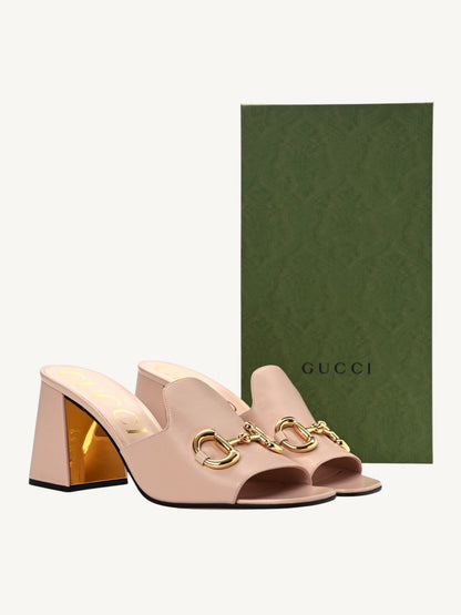 Gucci Horsebit 1953 Block Heel Mule — Blush Pink — Size 36 — New in Box