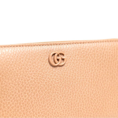 Like New Gucci GG Marmont Zip-Around Wallet – Beige Pebbled Leather