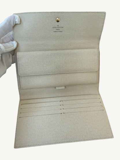 Louis Vuitton Damier Azur Portefeuille International Long Wallet — Cream — Excellent Pre-Owned