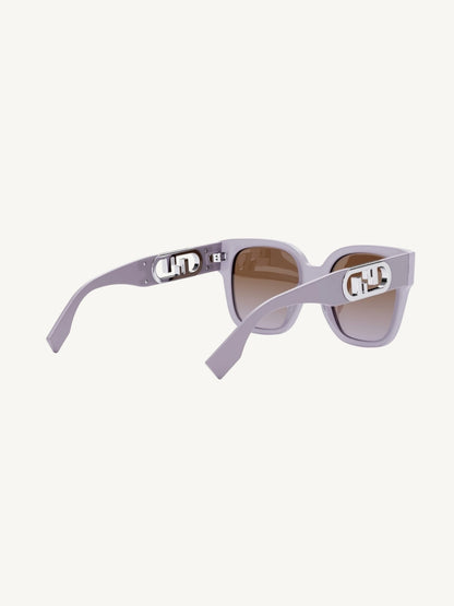 Fendi FE400631 Lavender Square Sunglasses — Gradient Brown Lenses — New