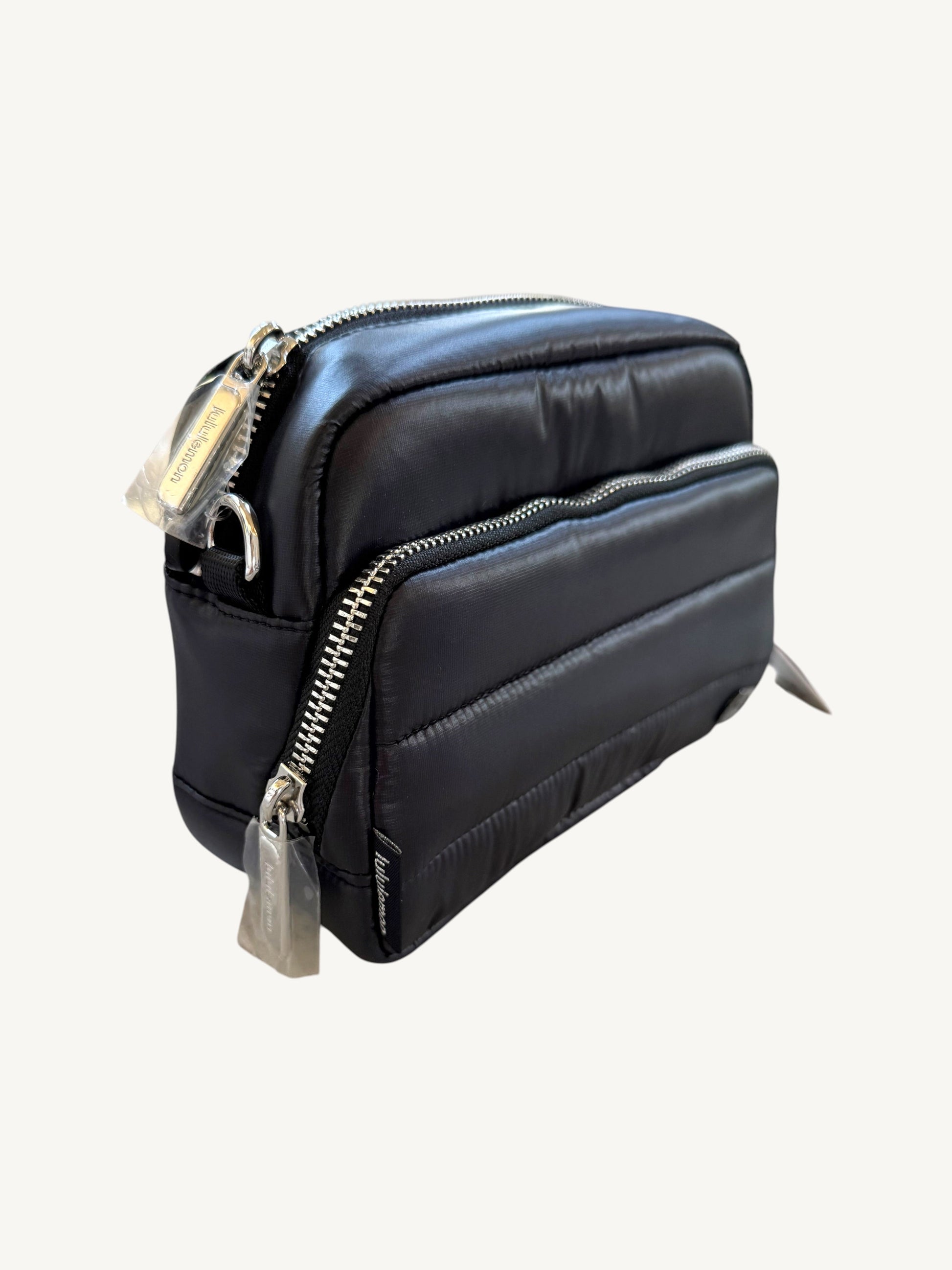 Lululemon Everywhere Crossbody 2L Wunder Puff Black — male model lifestyle shot | Shimmer & Shawls