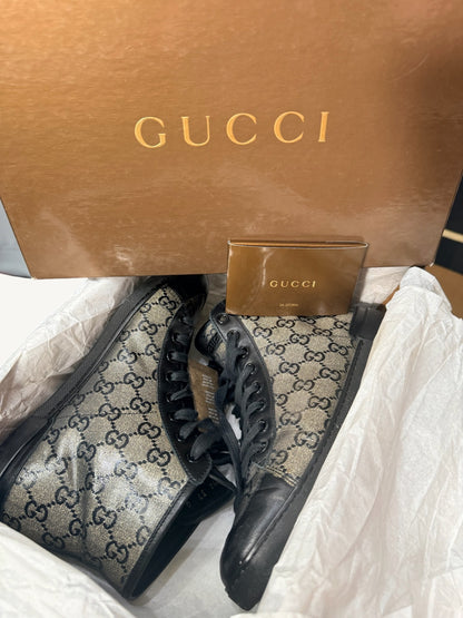 Gucci GG Crystal High-Top Sneaker — Graphite Black — Size 37