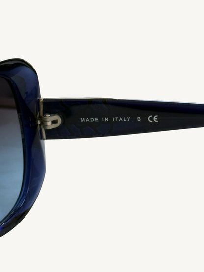 Chanel 5248-A Camellia Oversized Butterfly Sunglasses — Navy Blue — Full Set