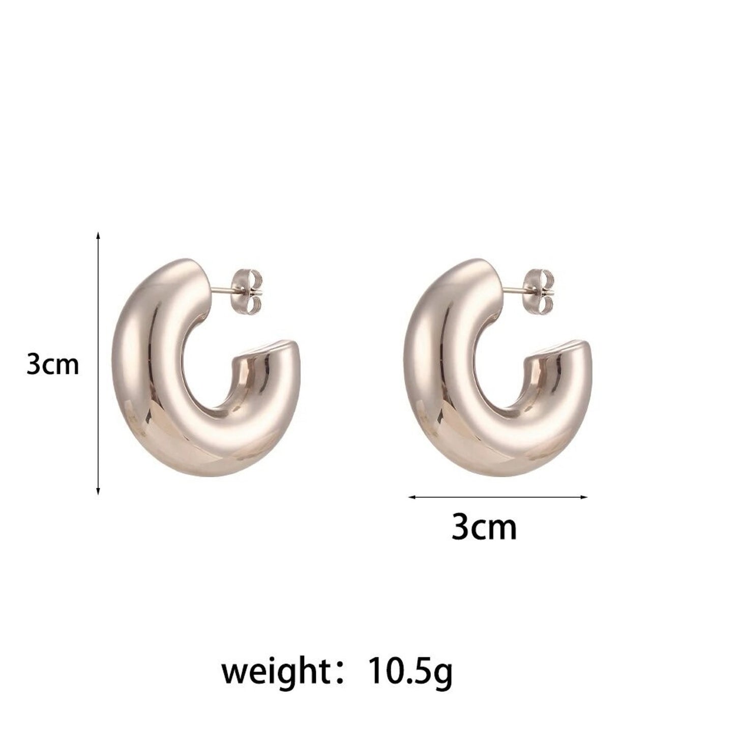 Havana Hoops – 18k Gold Plated Stainless Steel Bold Sculptural Earrings