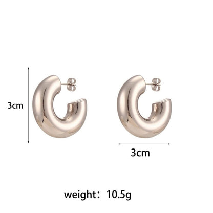 Havana Hoops – 18k Gold Plated Stainless Steel Bold Sculptural Earrings
