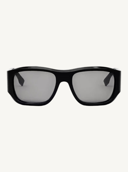 Fendi FE40117I Rectangle Sunglasses — Black Acetate / Smoke Lenses — New