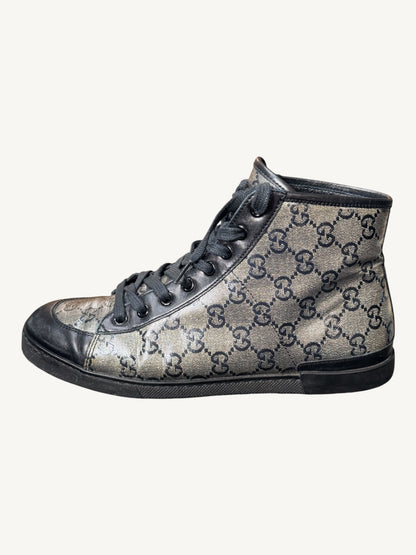 Gucci GG Crystal High-Top Sneaker — Graphite Black — Size 37