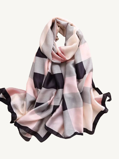 The Windsor – Heritage Check Silky Satin Scarf Shawl Wrap