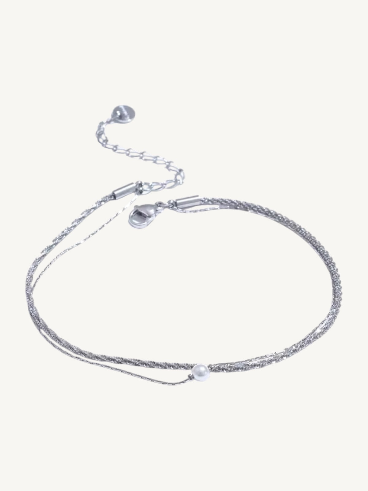 The Perla — Double Strand Pearl Anklet | Gold & Silver