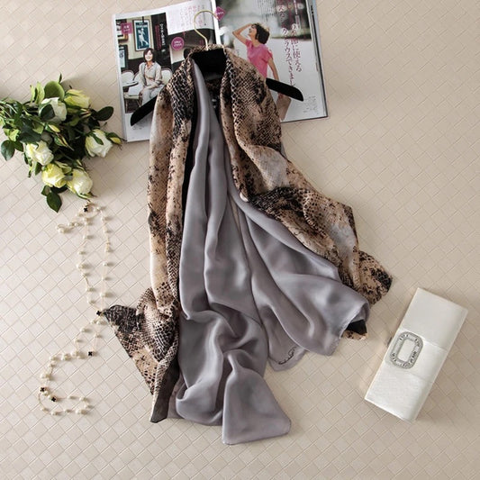 Silk-Emulation Satin Large Scarf