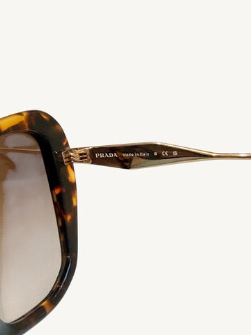 Prada SPR 03Y Tortoise Butterfly Sunglasses — Gold Temple — New Full Set