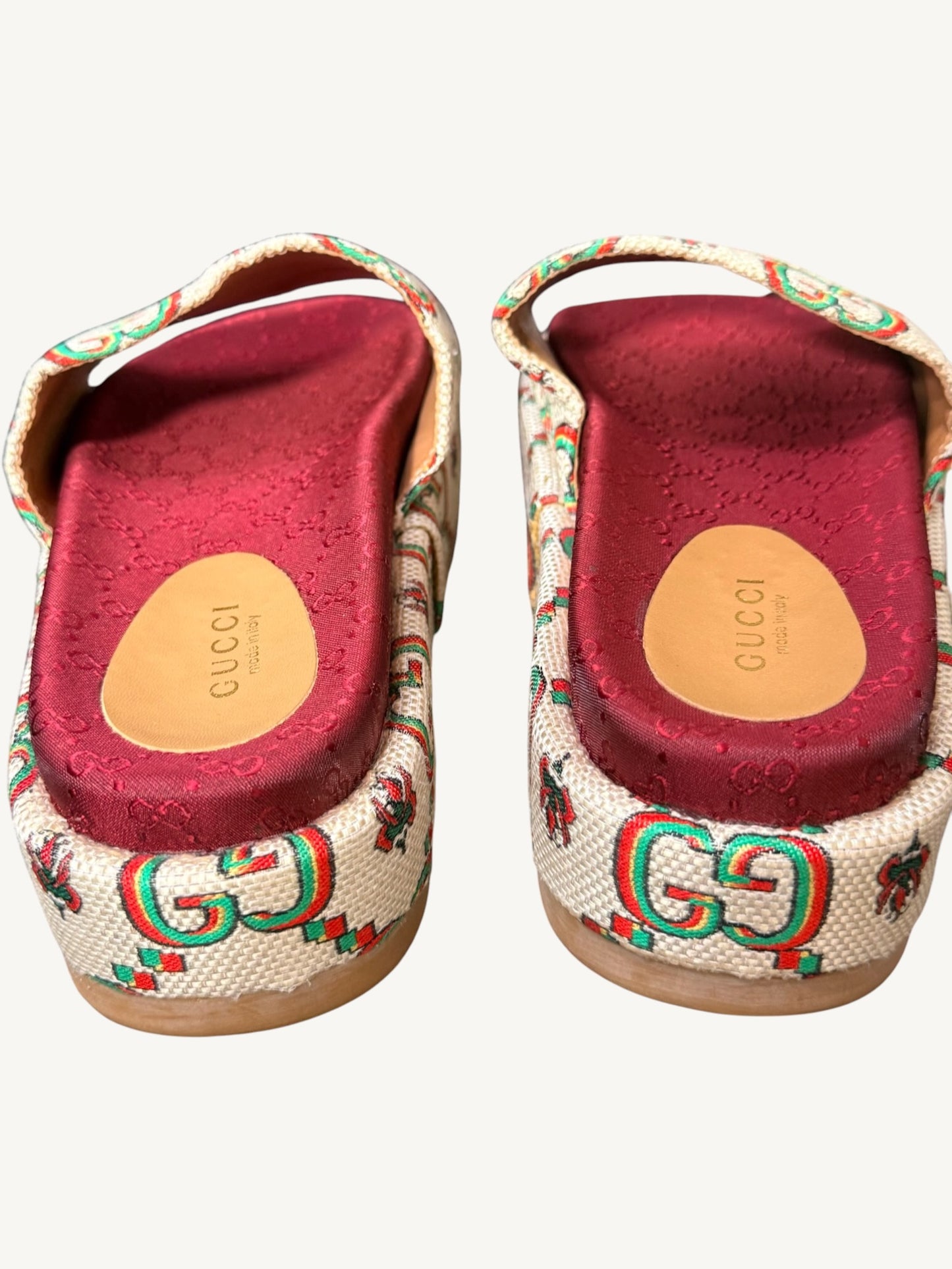 Gucci GG Multicolor Angelina Platform Slide Sandals — Size 36 — New in Box