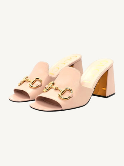 Gucci Horsebit 1953 Block Heel Mule — Blush Pink — Size 36 — New in Box