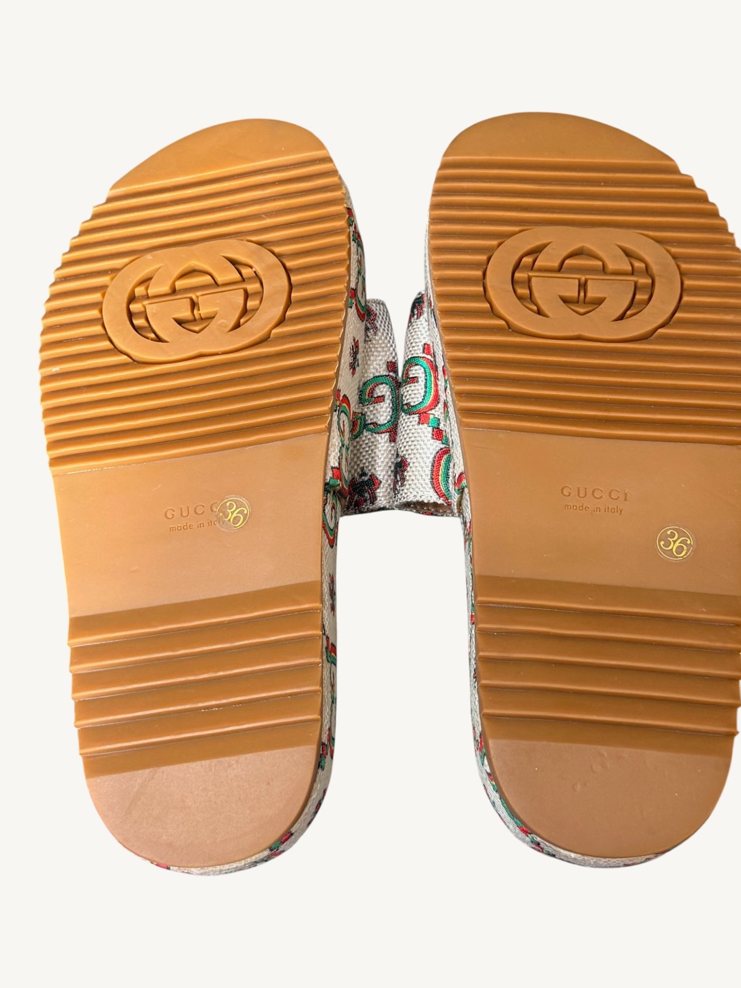 Gucci GG Multicolor Angelina Platform Slide Sandals — Size 36 — New in Box