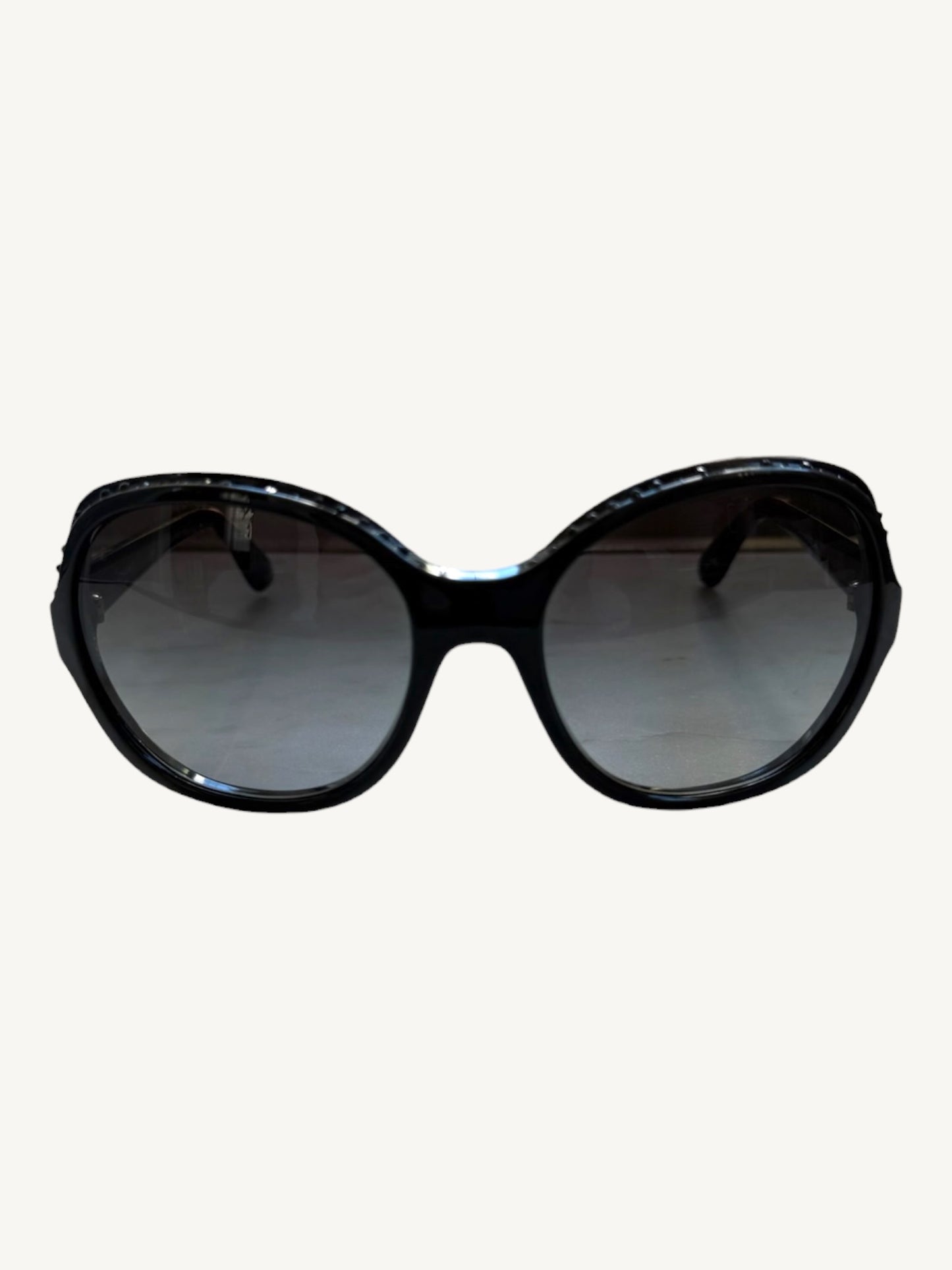 Chanel 40941 Crystal-Embellished Oversized Sunglasses — Black — Very Good Pre-Owned