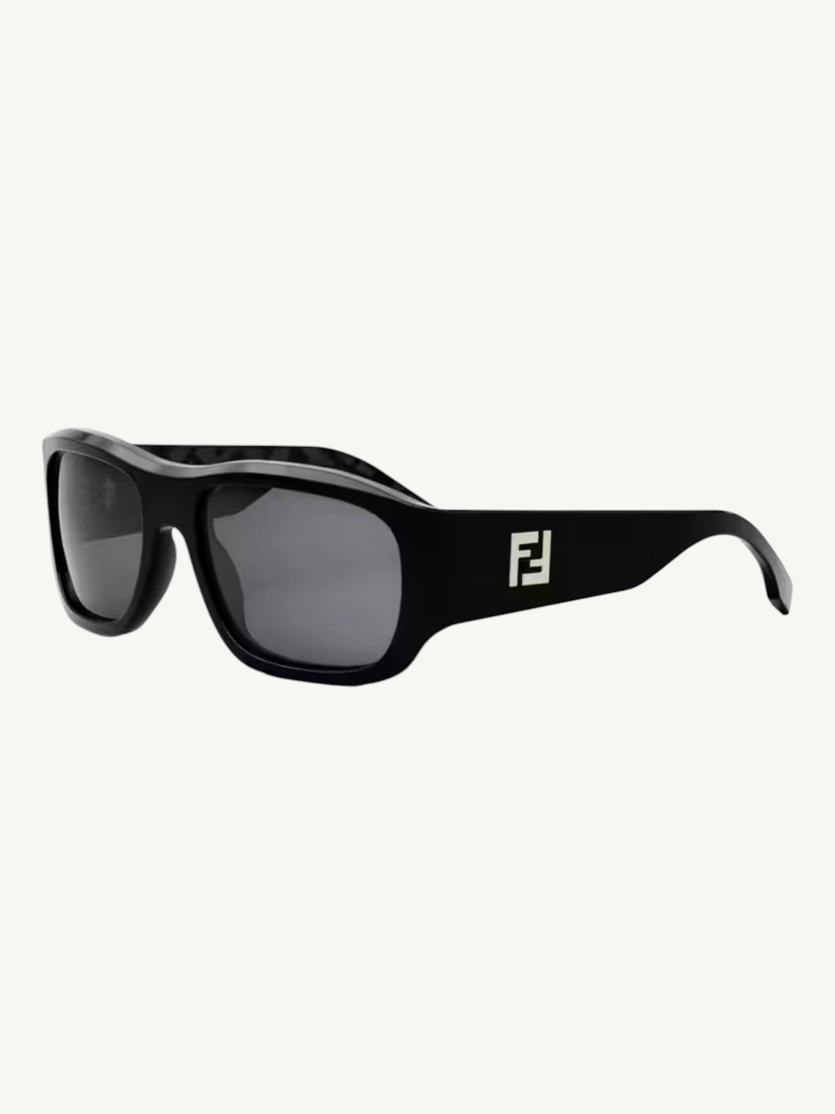 Fendi FE40117I Rectangle Sunglasses — Black Acetate / Smoke Lenses — New