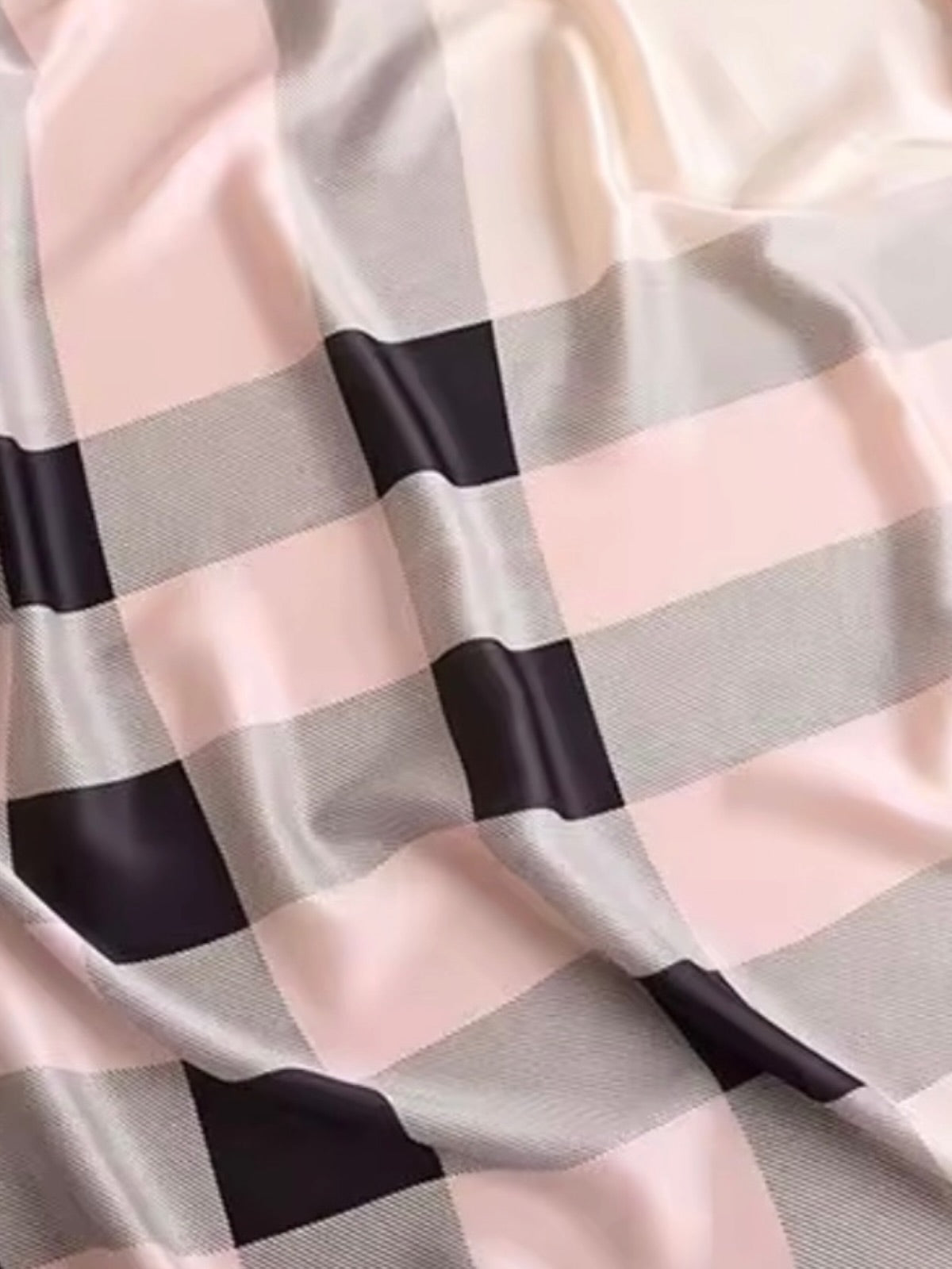 The Windsor – Heritage Check Silky Satin Scarf Shawl Wrap