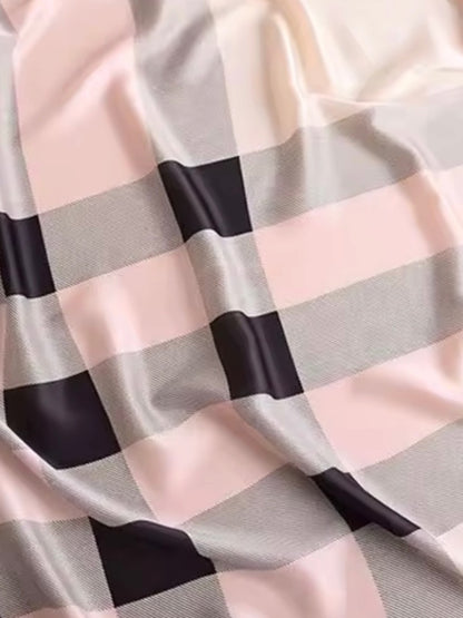 The Windsor – Heritage Check Silky Satin Scarf Shawl Wrap