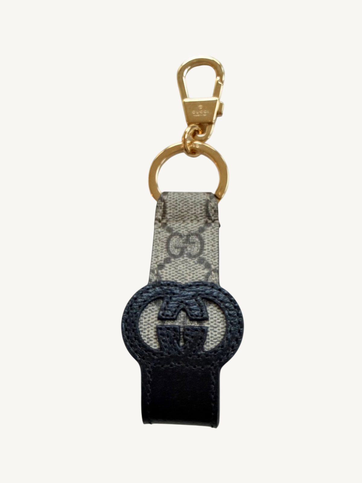 Gucci Interlocking G Key Ring Bag Charm — additional detail view on white background | Shimmer & Shawls