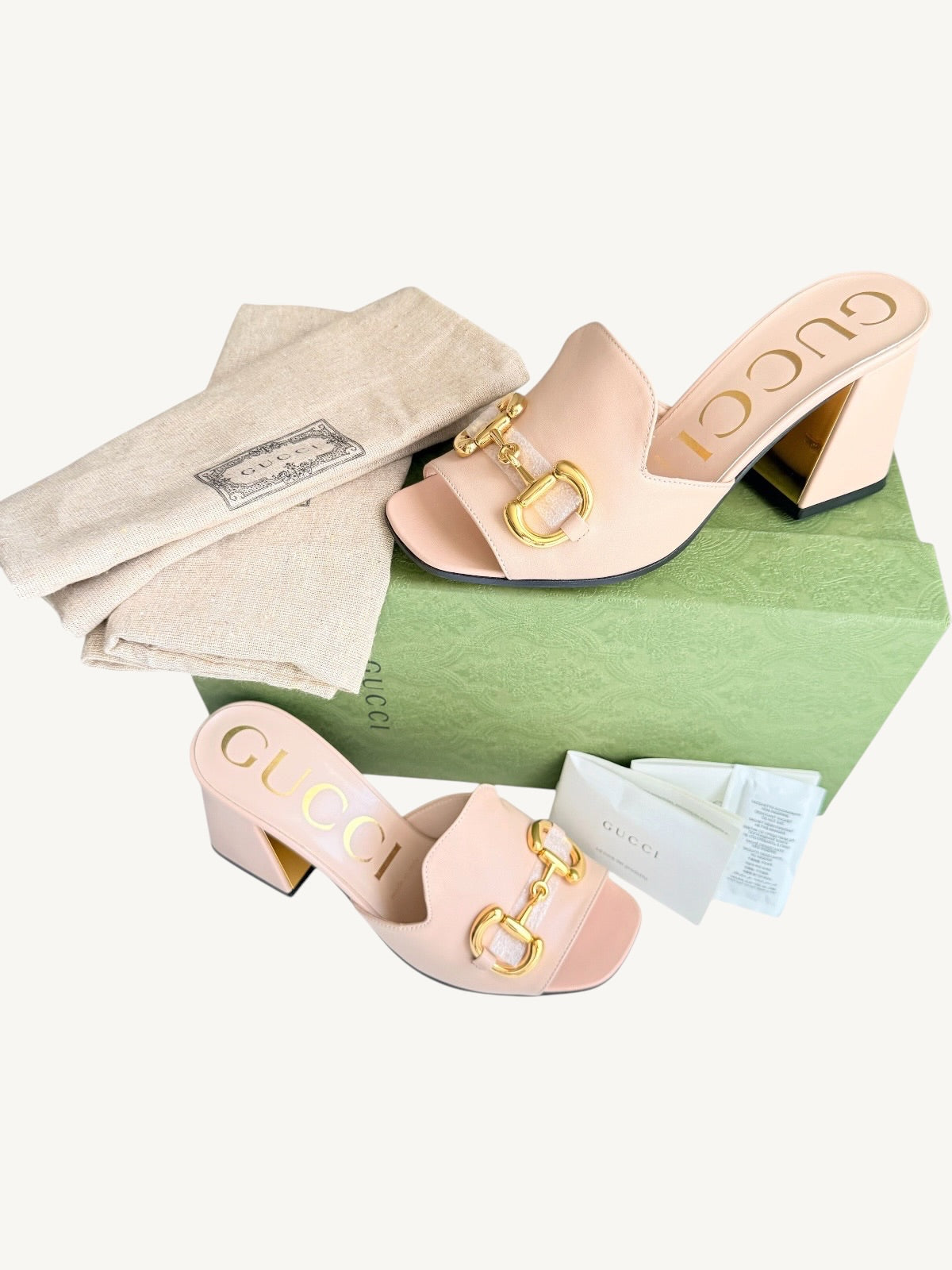 Gucci Horsebit 1953 Block Heel Mule — Blush Pink — Size 36 — New in Box