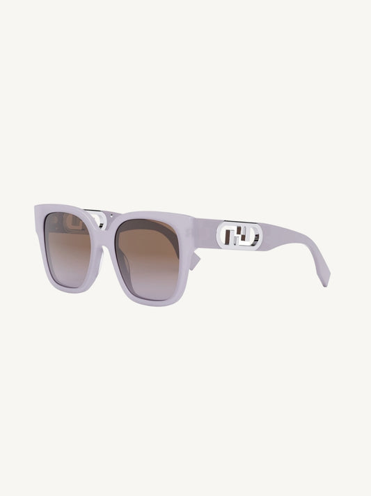 Fendi FE400631 Lavender Square Sunglasses — Gradient Brown Lenses — New