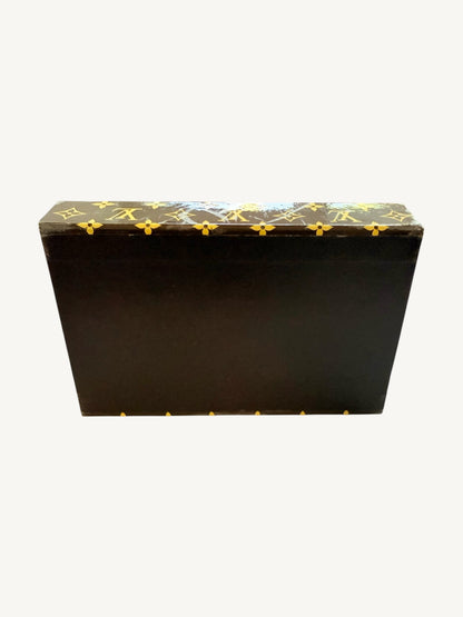 Vintage Louis Vuitton Playing Cards Set — both decks displayed in monogram case with Ace of Spades and Japanese tax stamp visible | Shimmer & Shawls
