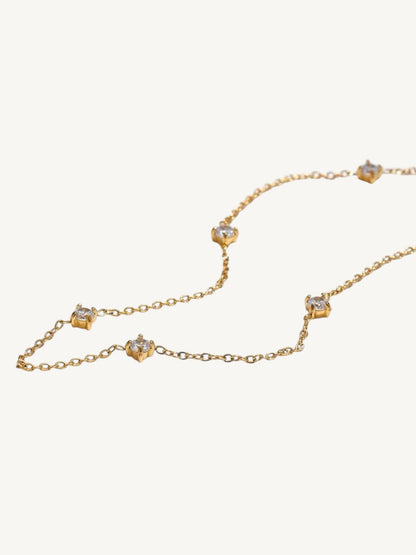 The Étoile gold CZ station anklet detail shot — Shimmer & Shawls