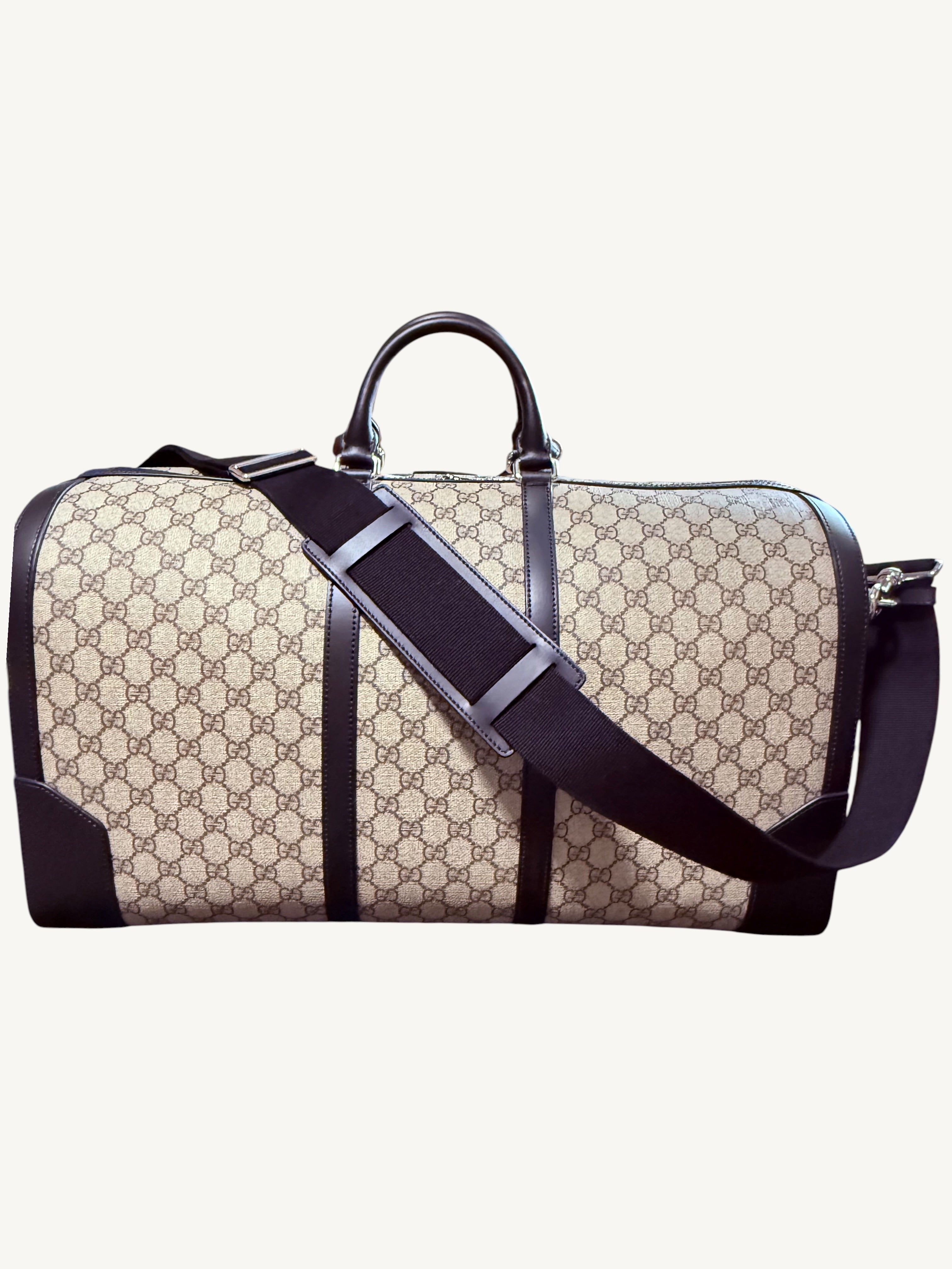 Gucci GG Supreme X-Large Travel Duffel Bag — Brand New, Full Set