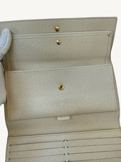 Louis Vuitton Damier Azur Portefeuille International Long Wallet — Cream — Excellent Pre-Owned