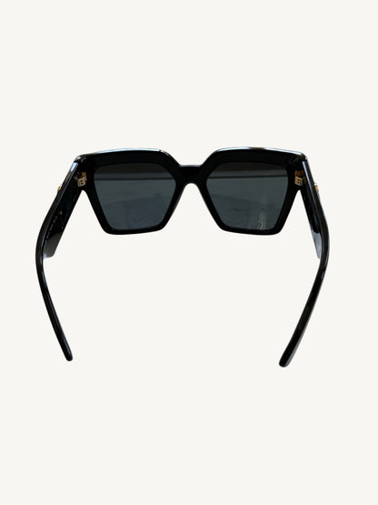 Versace VE4458 Black Butterfly Sunglasses — Gold Medusa — New Full Set