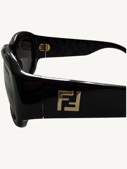 Fendi FE40117I Rectangle Sunglasses — Black Acetate / Smoke Lenses — New