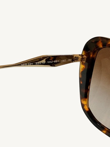 Prada SPR 03Y Tortoise Butterfly Sunglasses — Gold Temple — New Full Set