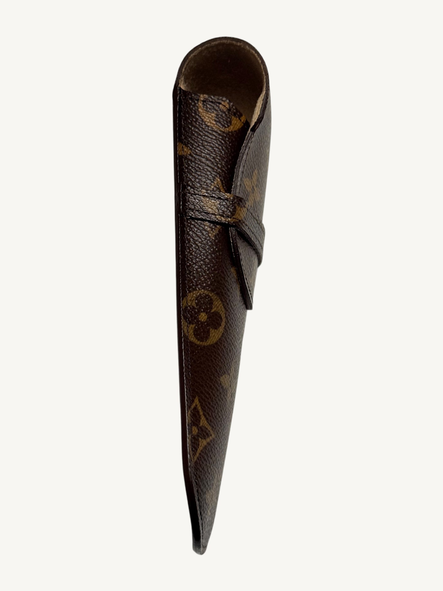 Louis Vuitton Monogram Étui Stylo Pen Case — additional interior detail view showing pristine lining | Shimmer & Shawls