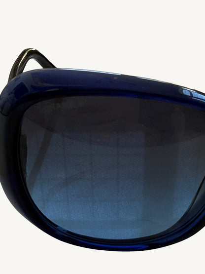 Chanel 5248-A Camellia Oversized Butterfly Sunglasses — Navy Blue — Full Set