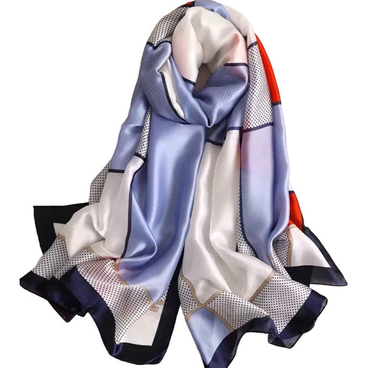 Icelandic Breeze Silk-Emulation Satin Large Scarf