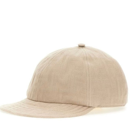 Fendi FF-Motif Cotton Baseball Cap – Beige (Unisex, Adjustable)